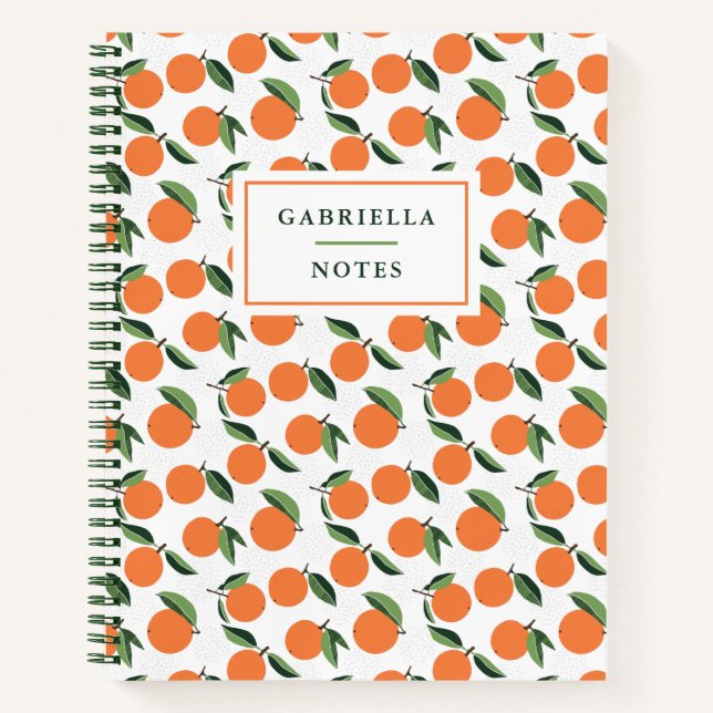 Bold Orange Pattern Name Notebook (Front)