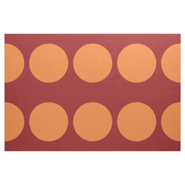 Bold Orange Polka Dots on Red Geometric Fabric (Fat Quarter)