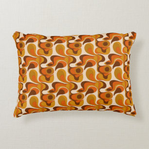 🧡 Bold Orange Print Modern Style 🧡 Decorative Cushion