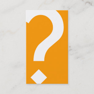 bold orange question mark business card