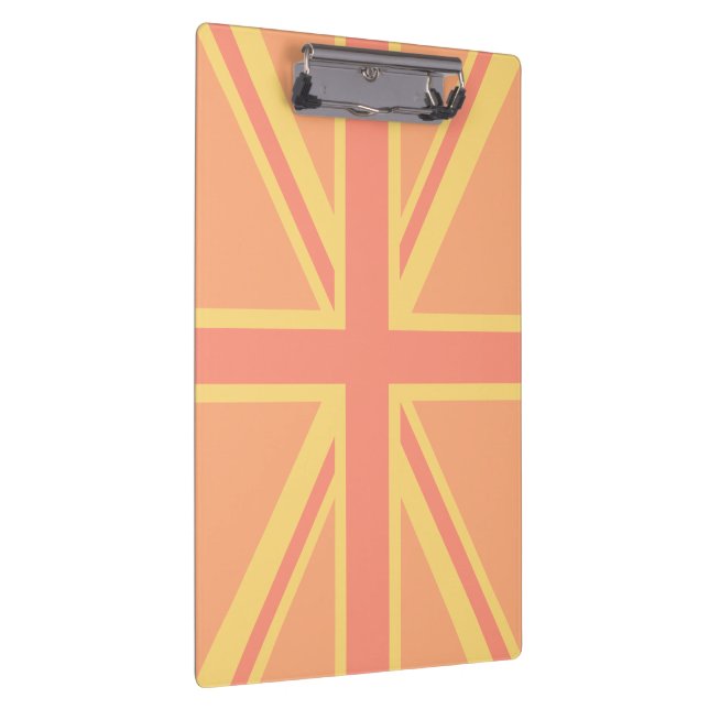 Bold Orange Union Jack British Flag Swag Clipboard (Right)