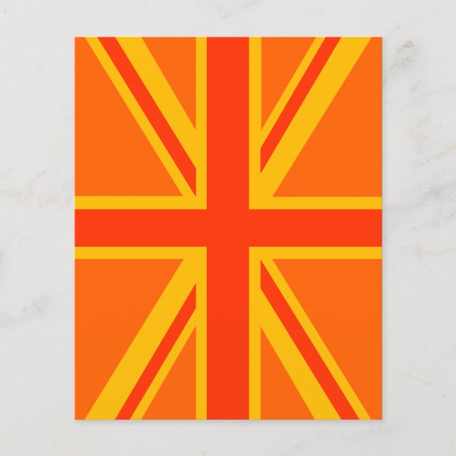 Bold Orange Union Jack British Flag Swag Flyer (Front)
