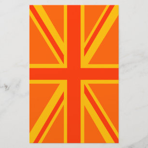 Bold Orange Union Jack British Flag Swag Stationery