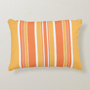 Bold Orange Yellow Stripes Decorative Cushion