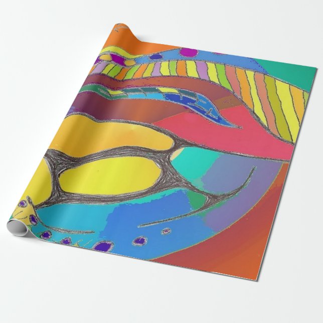 Bold Organic Design Linen Wrapping Paper (Unrolled)