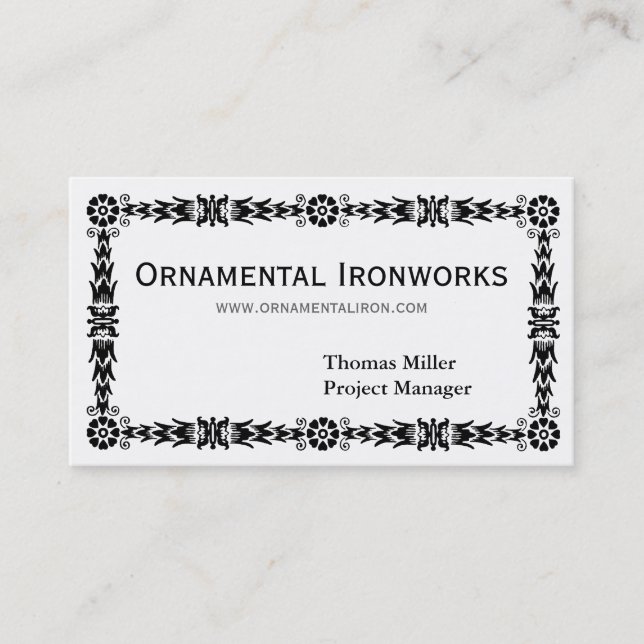 Bold Ornamental Border Business Card (Front)