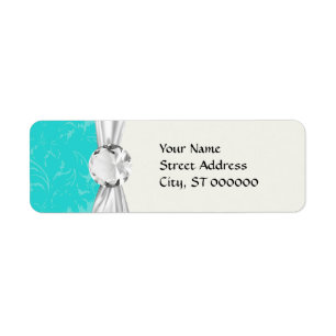 bold ornate aqua aquamarine blue damask pattern
