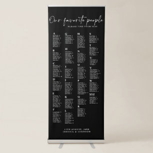 Bold Our Favourite People Wedding Seating Chart Retractable Banner