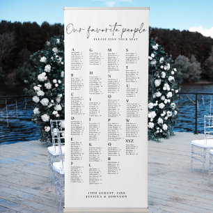Bold Our Favourite People Wedding Seating Chart Retractable Banner