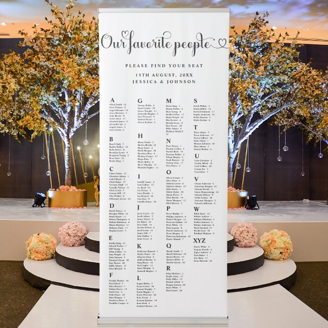 Bold Our Favourite People Wedding Seating Chart  Retractable Banner (Creator Uploaded)