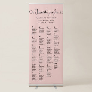 Bold Our Favourite People Wedding Seating Chart Retractable Banner