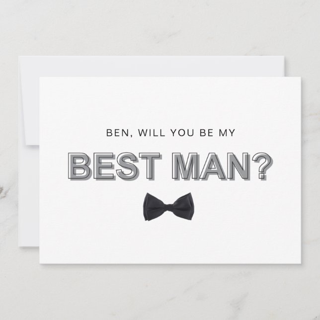 Bold outline best man proposal card (Front)