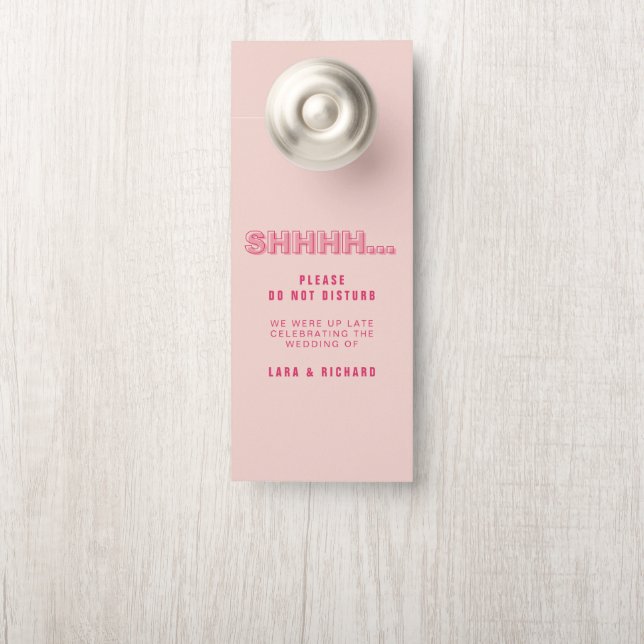 Bold Outline Shhhh Do not disturb Door Hanger (On Knob)