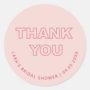 Bold Outline Thank You Sticker Label