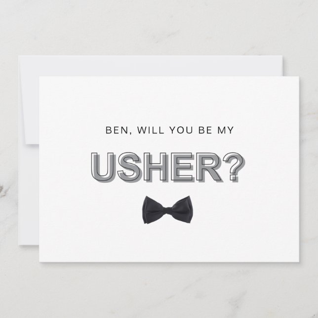 Bold outline usher proposal card (Front)