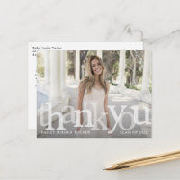 Bold Overlay Graduation Class Year Thank You