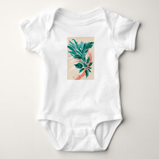 Bold, oversized floral prints baby bodysuit (Front)