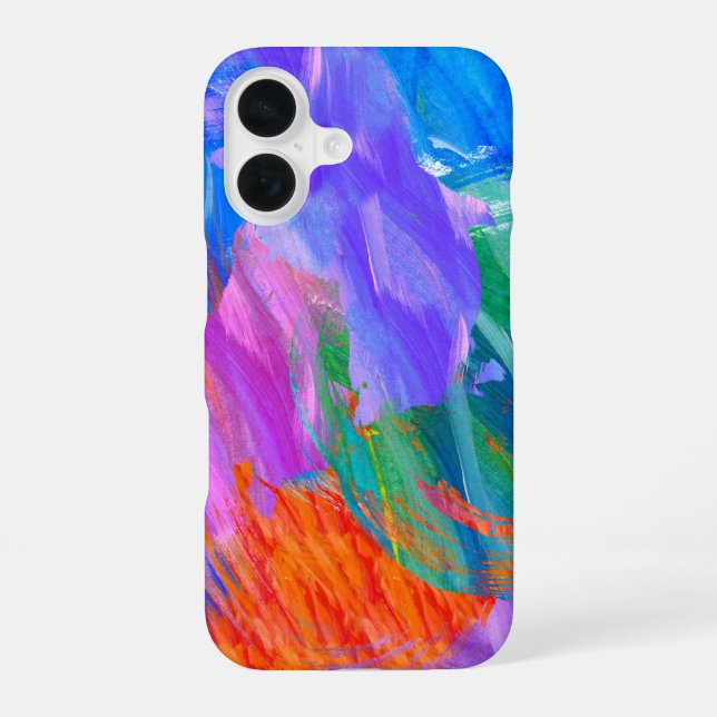Bold Paint Abstract iPhone 16 Case (Back)