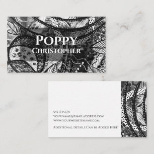 Bold Painted Acrylic Abstract Black & White Business Card