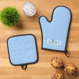 Bold Pastel DAD    Modern Father’s Day Gift Oven Mitt & Pot Holder Set