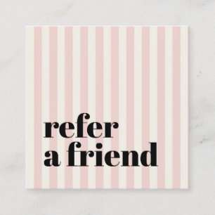 Bold Pastel Stripes Black Beauty Salon Referral Card