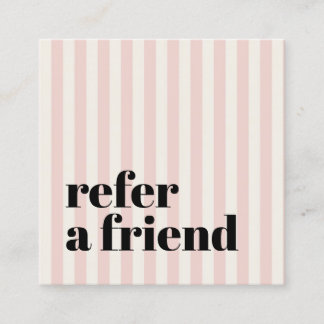 Bold Pastel Stripes Black Beauty Salon Referral Card