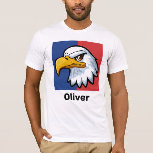 Bold Patriotic Cartoon Eagle Personalised T-Shirt