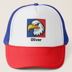 Bold Patriotic Cartoon Eagle Personalised Trucker Hat