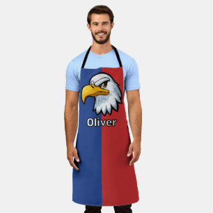 Bold Patriotic Cartoon Eagle Personalized Apron