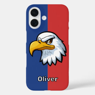 Bold Patriotic Cartoon Eagle Personalized iPhone 16 Case