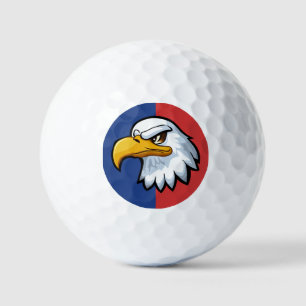 Bold Patriotic Cartoon Eagle Personalized Golf Balls