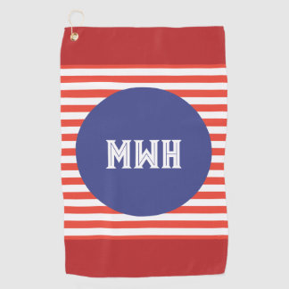 Bold Patriotic Colours Custom Monogram Golf Towel