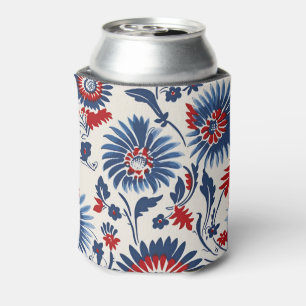 Bold Patriotic Floral Fusion Can Cooler