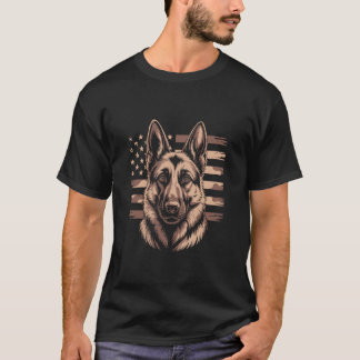 Bold Patriotic Pet Graphic Flag Illustration T-Shirt