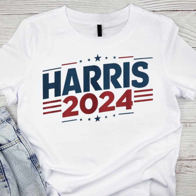 Bold Patriotic Red, White, and Blue Harris 2024 T-Shirt (Creator Uploaded)