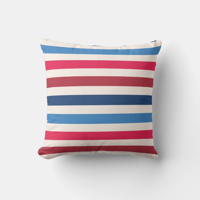 Bold Patriotic Stripes Cushion (Front)