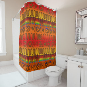 “Bold Patterns, Timeless Stories.” Shower Curtain