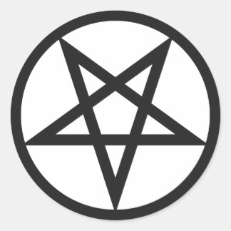 Bold Pentagram Classic Round Sticker