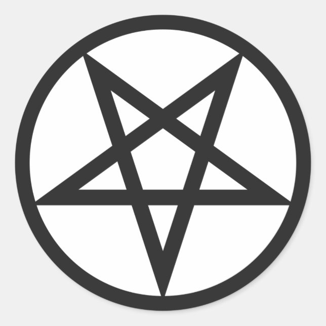 Bold Pentagram Classic Round Sticker (Front)