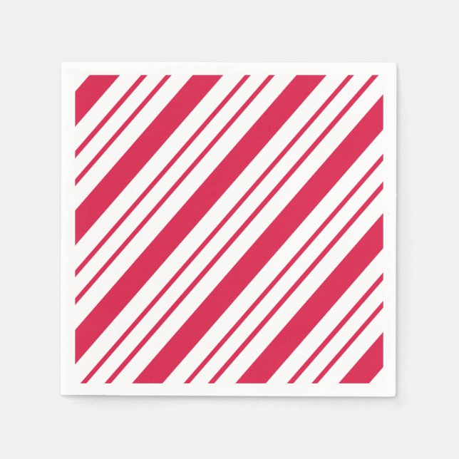 Bold Peppermint Candy Cane Holiday Napkins (Front)
