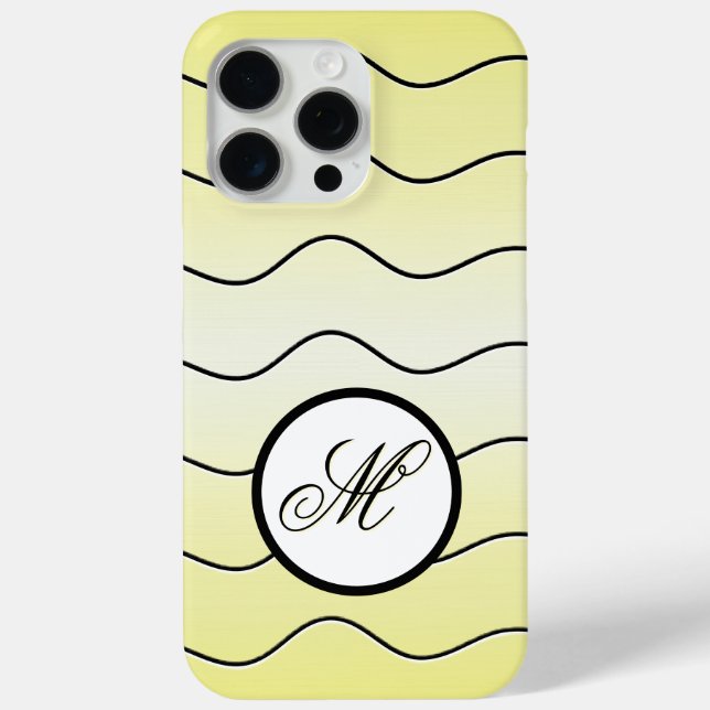 Bold Personal Initial On Mellow Butter Yellow Case-Mate iPhone Case (Back)