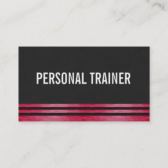 Bold Personal Trainer Fitness Business Cards (Front)