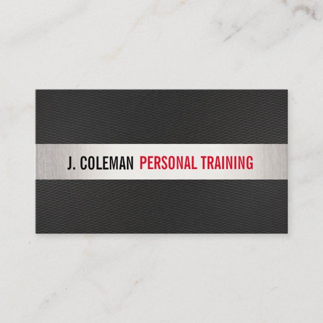 Bold Personal Trainer Fitness Gym Business Card (Front)
