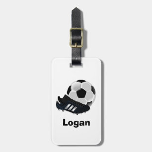 Bold Personalised Soccer Luggage Tag