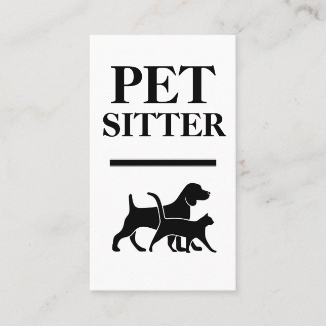 Bold Pet Sitter Business Cards (Front)