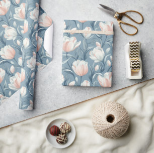Bold Petals Tulip Flower Wrapping Paper