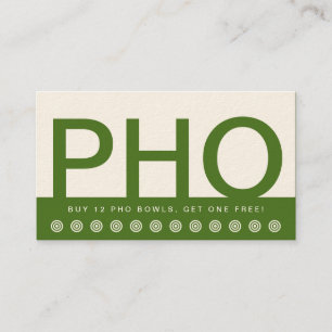 bold PHO BOWLS customer loyalty card