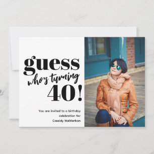 Bold Photo 40th Birthday Invitation