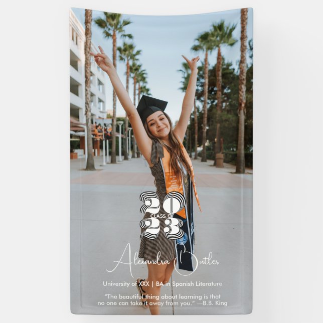 Bold Photo Class of 2023 Typography Graduation Banner (Vertical)