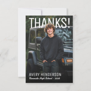 Bold Photo Graduation Thank You Card